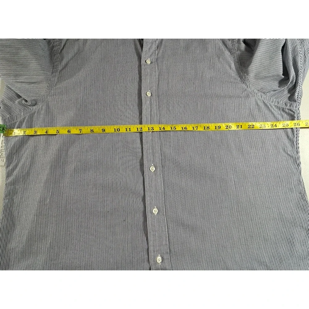 Polo Ralph Lauren‎ Button Down Long Sleeve 17 34/35 Blue Black Stripes Estate